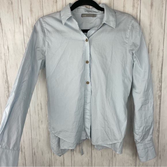 Vince Tops - Vince blue collared tie waist button down Small